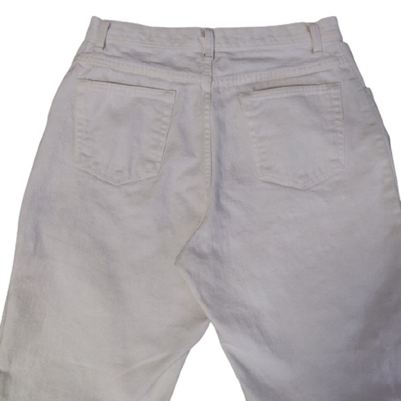 Vintage Wrangler High Rise Waisted White Denim Mom Jeans Tapered Leg Size 16 - Picture 3 of 8
